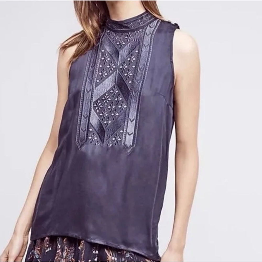 Anthropologie Navy Blue Top. Size XL. Worn once like new.